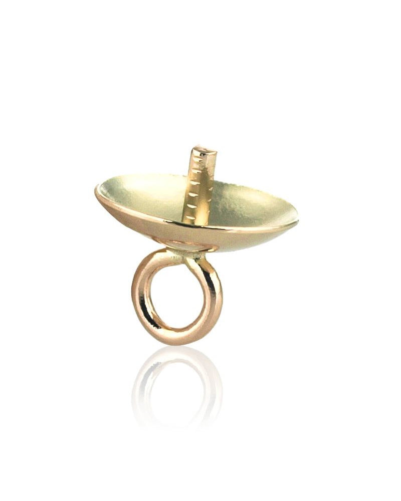 מחזיק פנינה זהב 14K צהוב 5מ"מ הברגה + לולאה 064DRR00510000