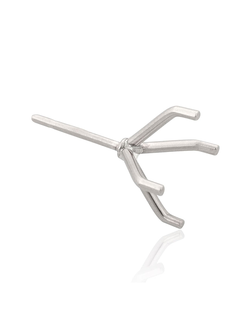 עגיל שאטון זהב 14K צהוב מרטיני 3 זרועות מחורצות לאבן עגולה (7.5מ"מ) 1.5קראט 49055-02FA-000