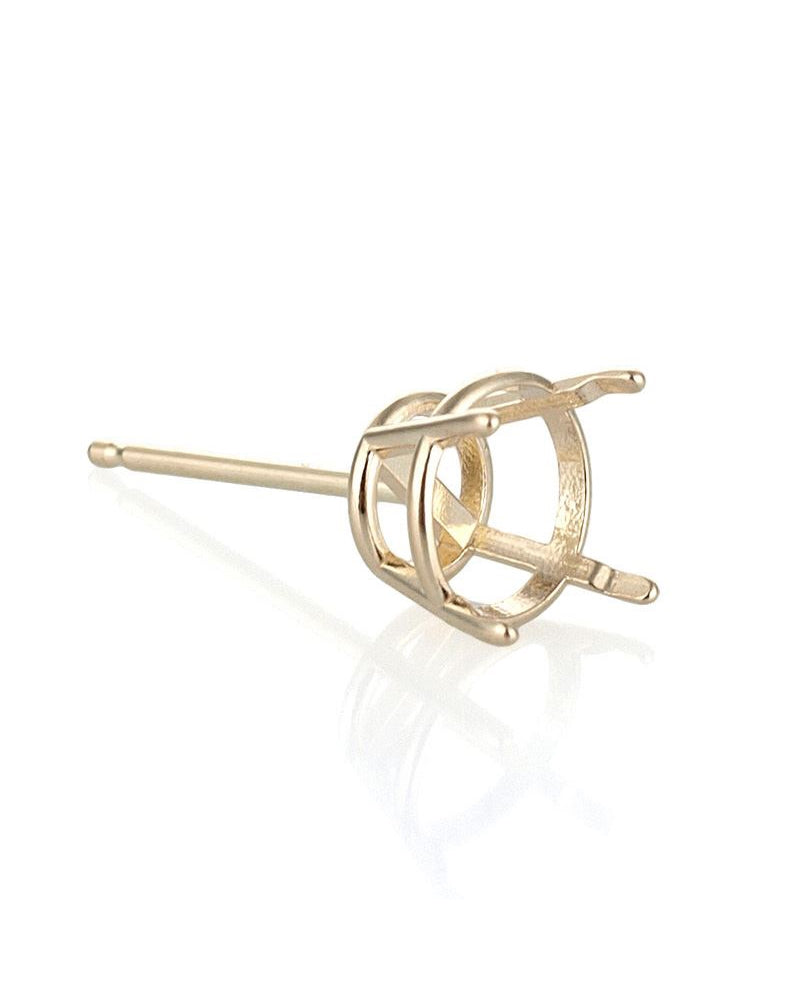 עגיל שאטון זהב 18K לבן סלסלה 4 זרועות לאבן 50נק' (5מ"מ) 18XYE1021KP