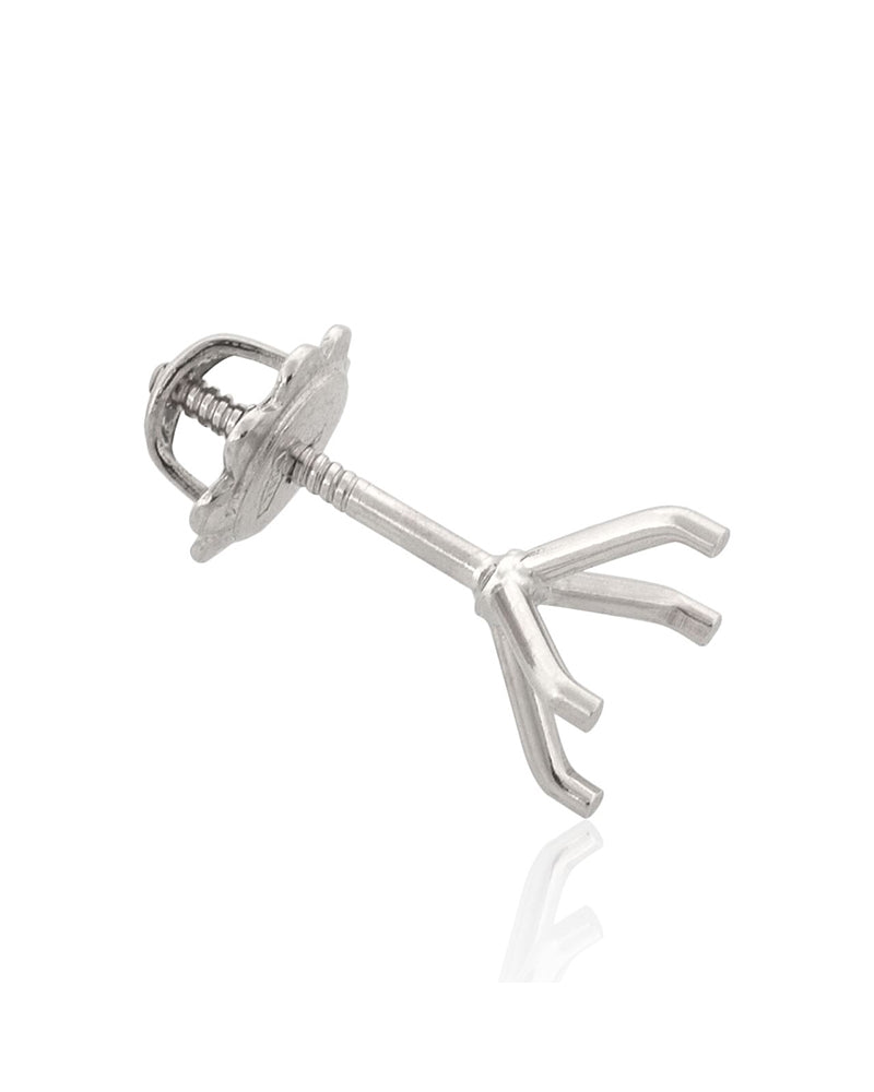 עגיל מרטיני 18K לבן + פרפר הברגה 1.25קראט CO12