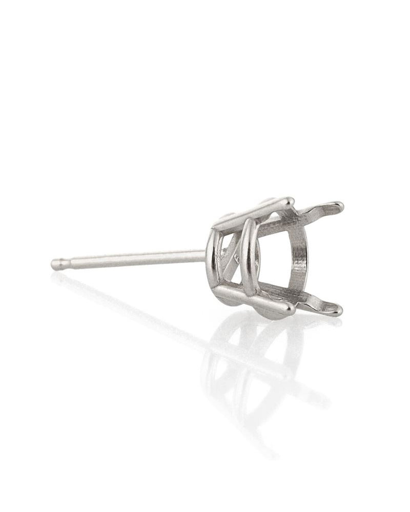 עגיל שאטון זהב 14K לבן סלסלה 4 לאבן עגולה 4.5 ממ' 339405-03FA-000