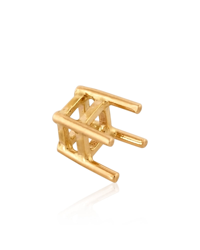 שאטון זהב לבן 18K לאבן מרובעת (2.8מ"מ) art-67 No.1