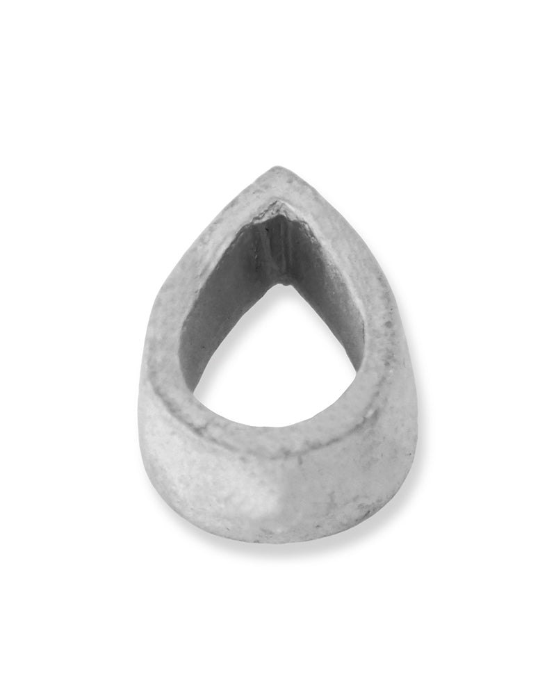 בית אבן פתוח 18K לבן צורת טיפה 5.5X8מ"מ art-47 No.5