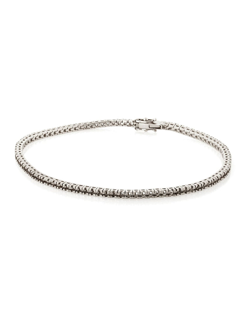 צמיד טניס 18K לבן מרובע אורך 18ס"מ (לשיבוץ אבנים עגולות1ק')