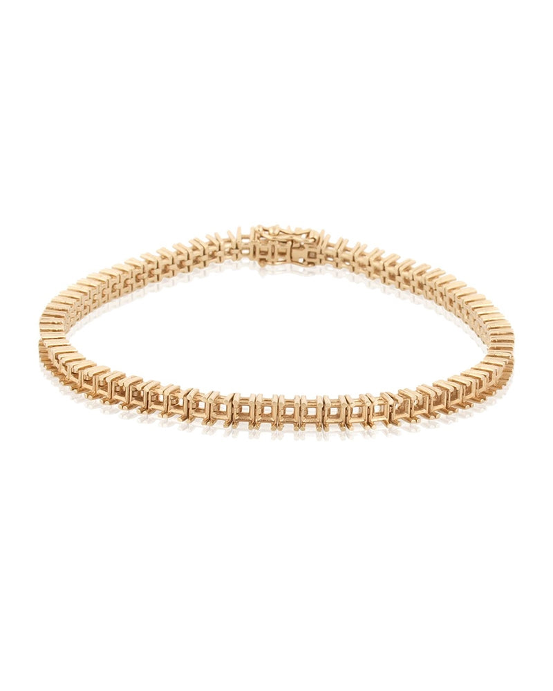 צמיד טניס 18K לבן אורך 18ס"מ (לשיבוץ אבנים מרובעות 2.6מ"מ 13נק')