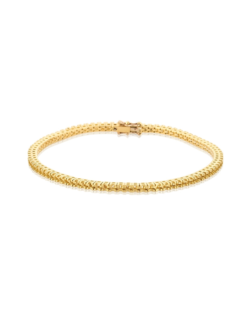 צמיד טניס 18K צהוב מרובע אורך 18ס"מ (לשיבוץ אבנים עגולות 2נק')