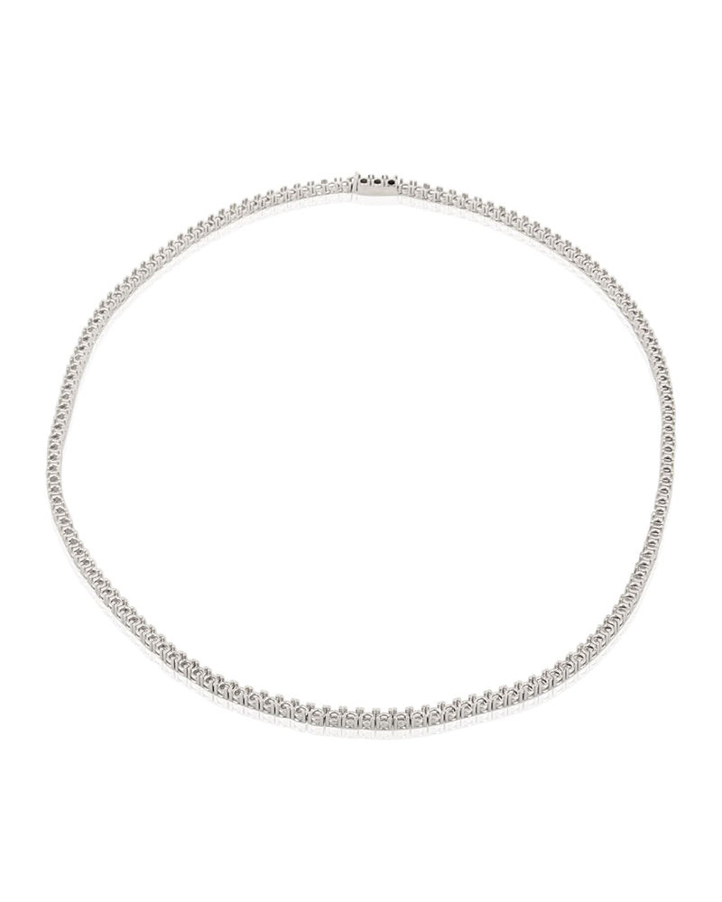 שרשרת קולייר טניס 18K לבן אורך 42ס"מ (לשיבוץ 145 אבנים עגולות 5נק')