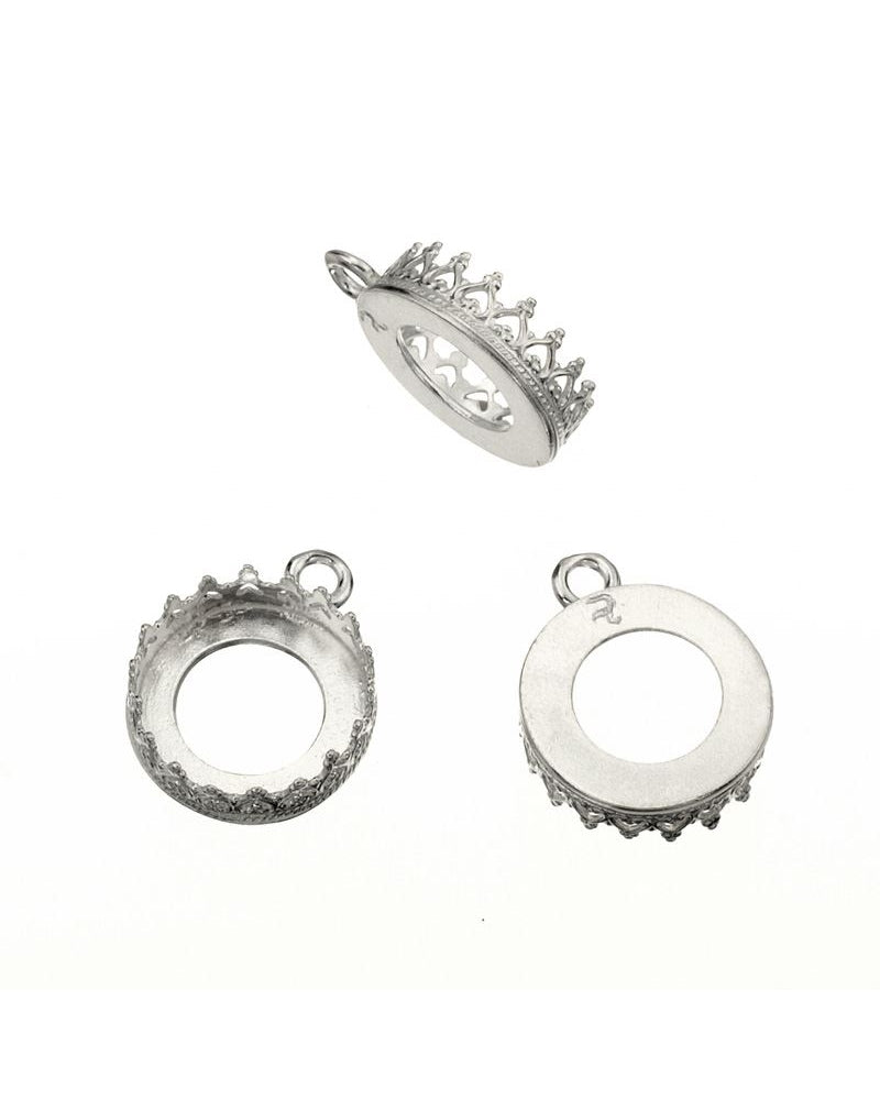 בית אבן כסף 925 12 מ"מ סרט 714H תחתית חלקה +לולאה