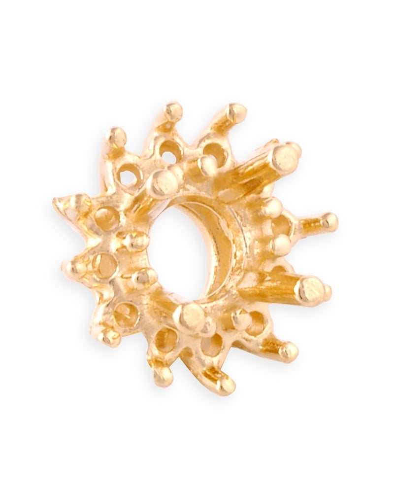 שאטון 14K צהוב לשיבוץ אבן מרכזית 50נק' + 12 אבנים מסביב 2נק'