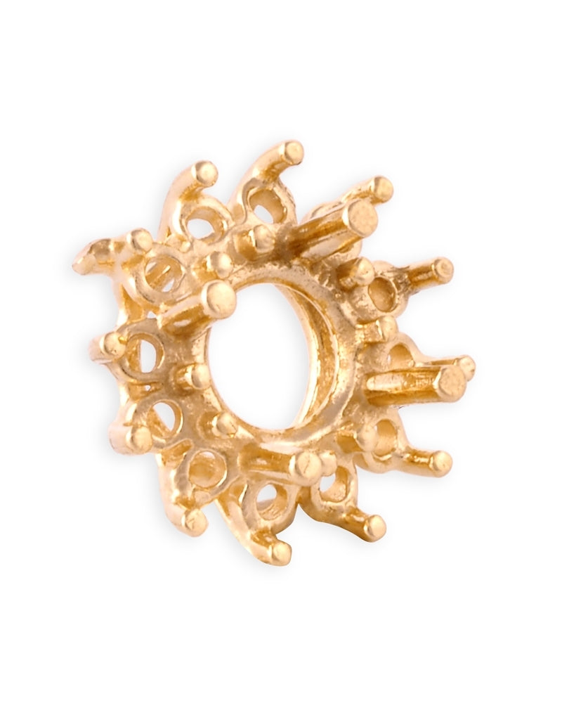 שאטון 14K צהוב לשיבוץ אבן מרכזית 75נק' + 12 אבנים מסביב 3נק'