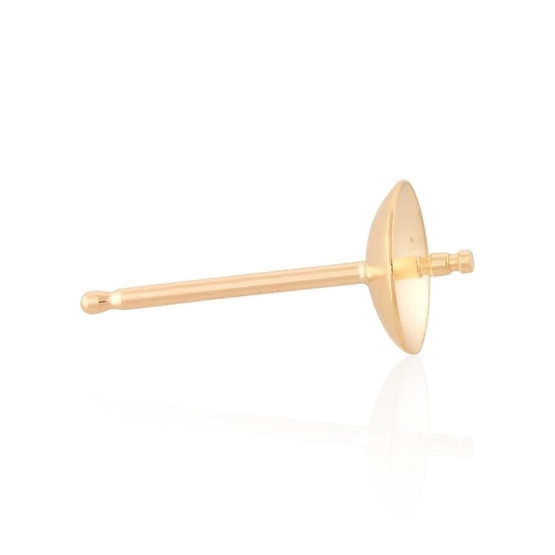 18KY עגיל לחיצה לפנינה 3 מ"מ