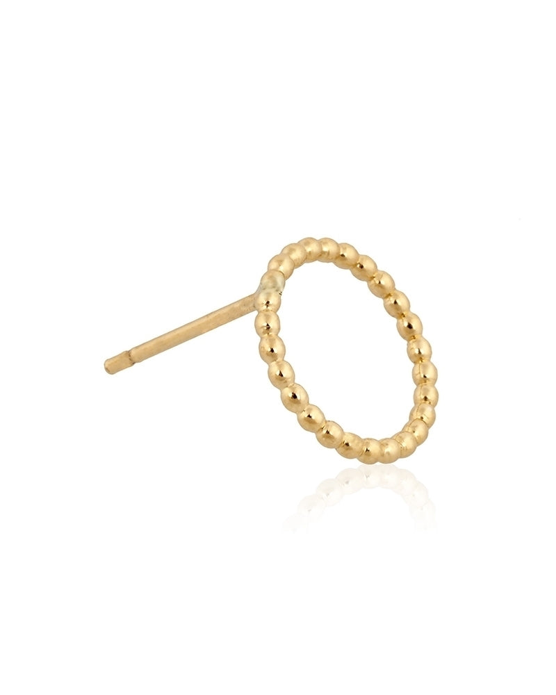 עגיל חישוק+ פוסט גולדפילד צהוב מחוט כדורי 1.5 מ"מ קוטר 12 מ"מ