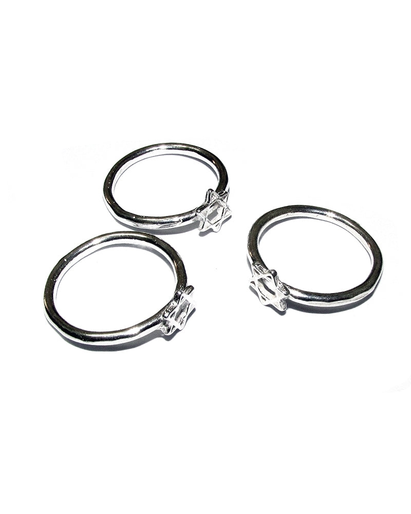 טבעת אופנתית כסף מגן דוד 16.8 מ"מ