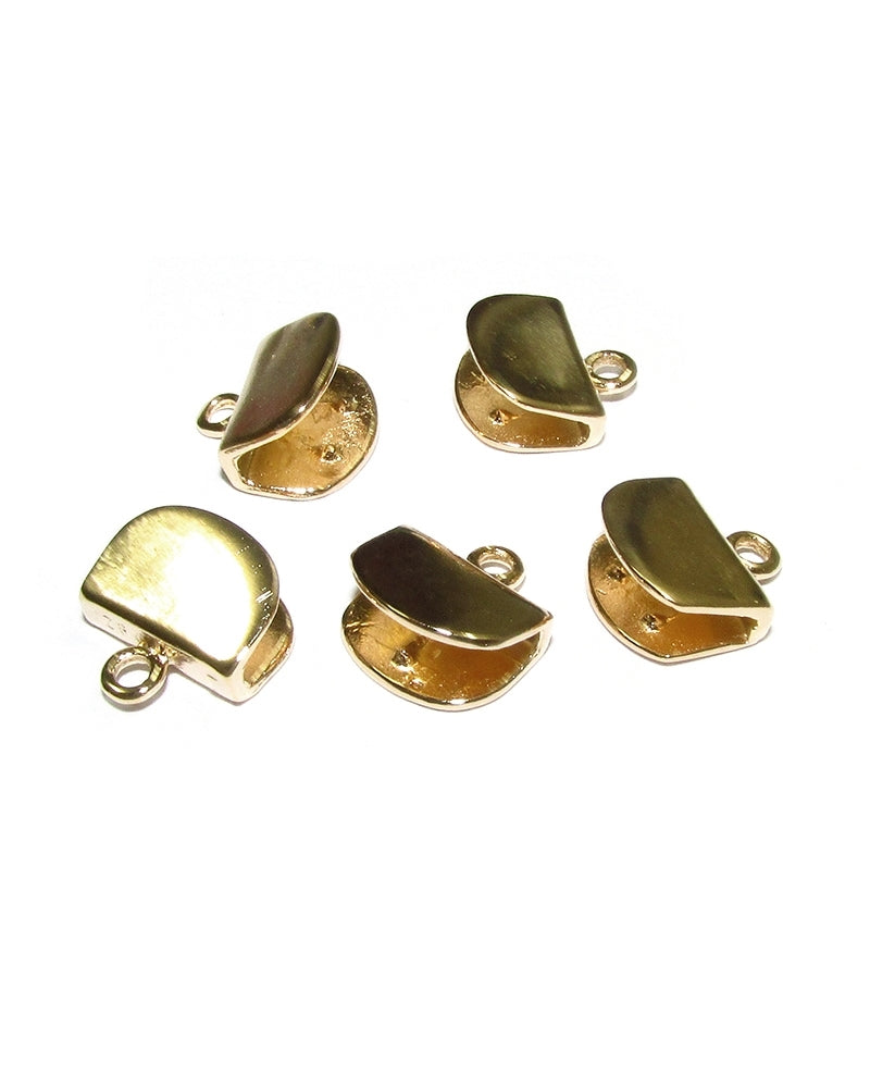 סופית ציפוי זהב 14K חצי ירח 10 מ"מ