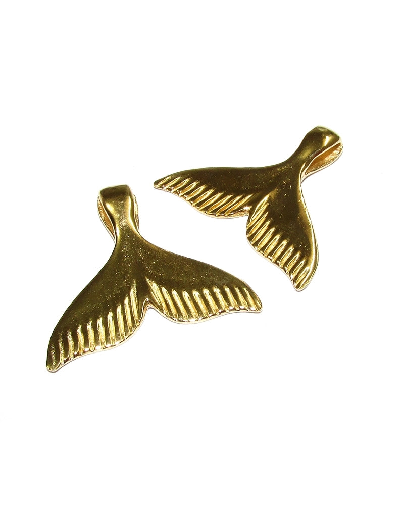 תליון ציפוי זהב 14K זנב לויתן גדול