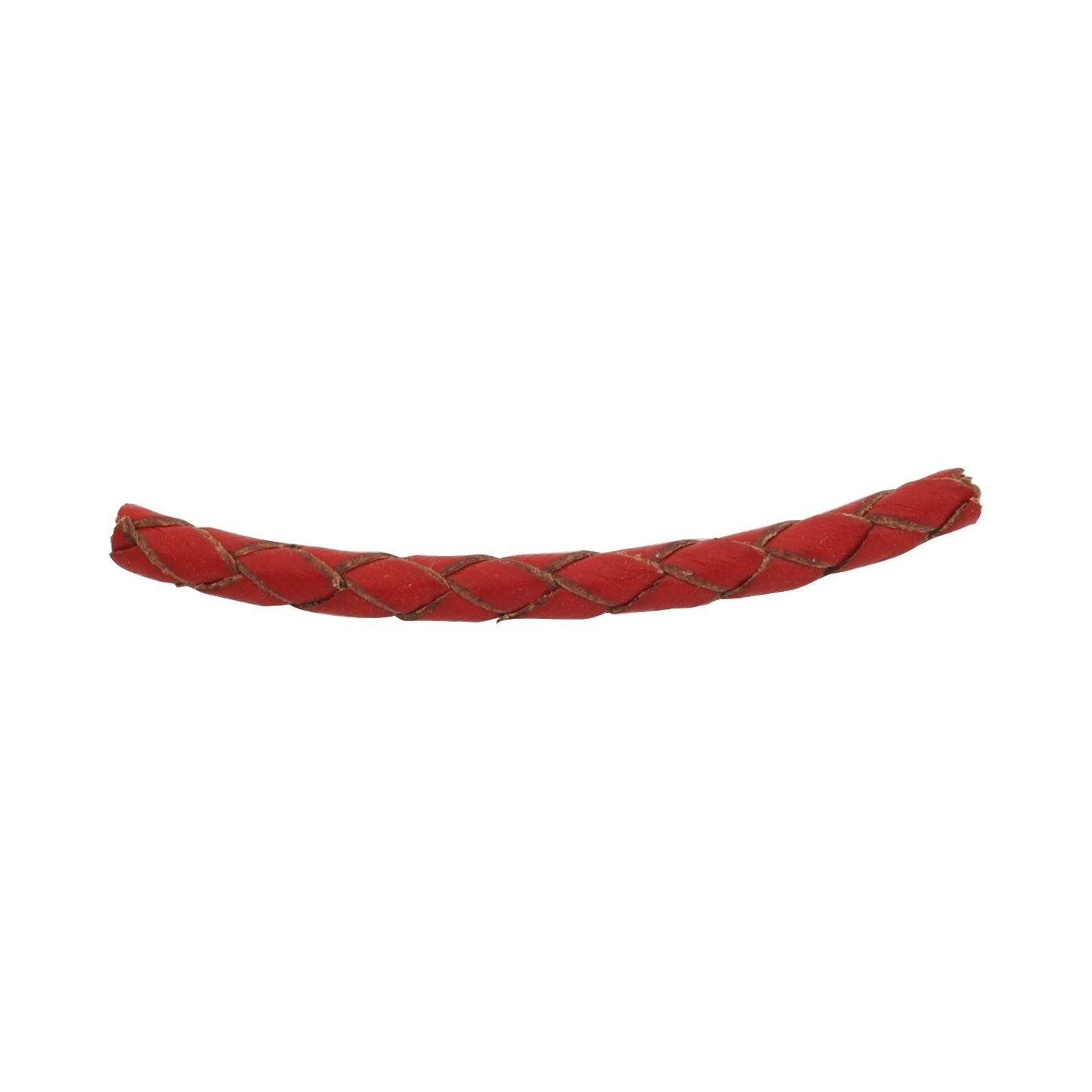 חוט עור קלוע אדום/חום 3 מ"מ