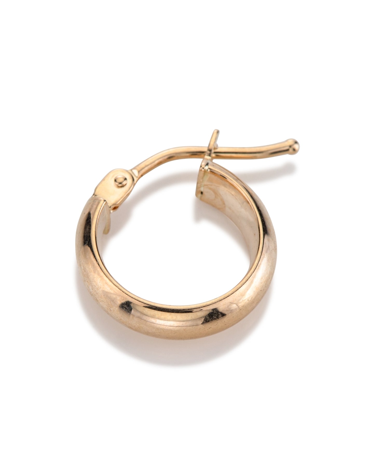 עגיל חישוק 14Kזהב צהוב עגול חלק 3X11.5