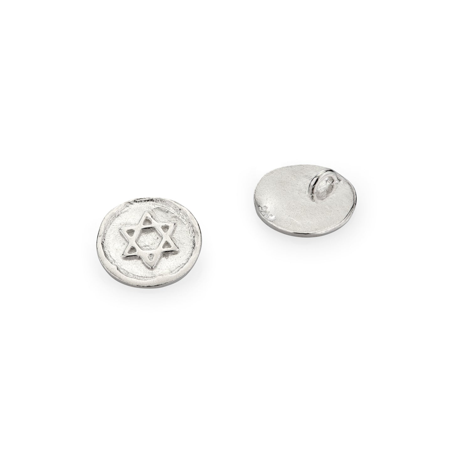 תליון כסף 925 עגול מגן דוד 11 מ"מ