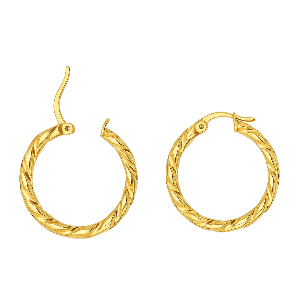 עגיל גולדפילד גיפסי צינור מסולסל 13 מ"מ עם סוגר מנוף