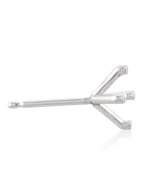 עגיל 14K לבן מרטיני לשיבוץ אבן 60נק' S343-3.75