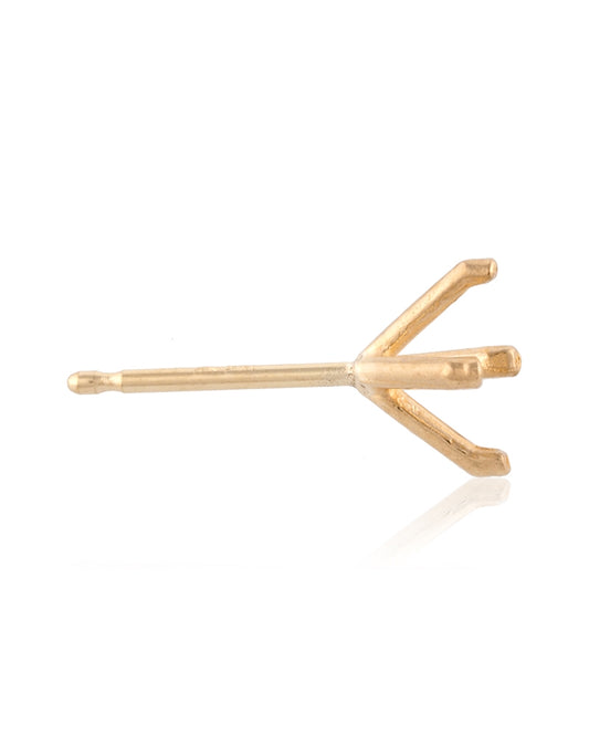 עגיל 14K צהוב מרטיני לשיבוץ אבן 1קראט S343-4.5