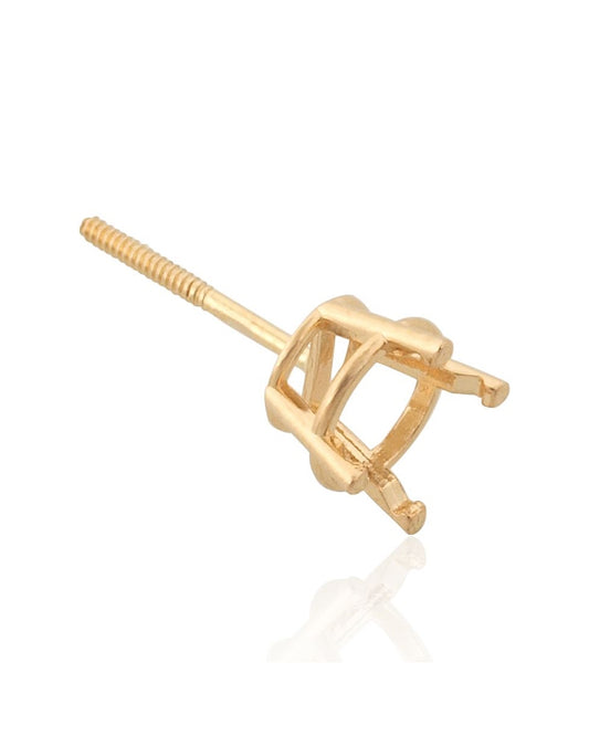 עגיל שאטון זהב 14K צהוב סלסלה לאבן עגולה 1קראט+ הברגה  39409-02FA-H00