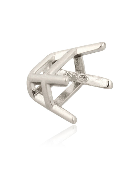 שאטון זהב לבן 14K סלסלה  + גשר לאבן מלבן 75נק' (6X4מ"מ)  32164-0300-000