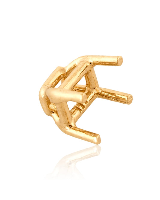 שאטון זהב לבן 18K לאבן מלבן (4.5X3.5מ"מ) art-65 No.3