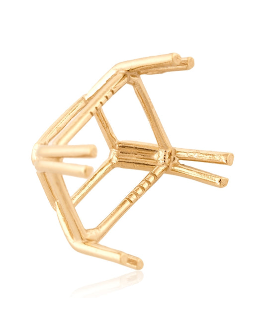 שאטון זהב לבן 18K לאבן מלבן (9X11.5מ"מ) art-65 No.10