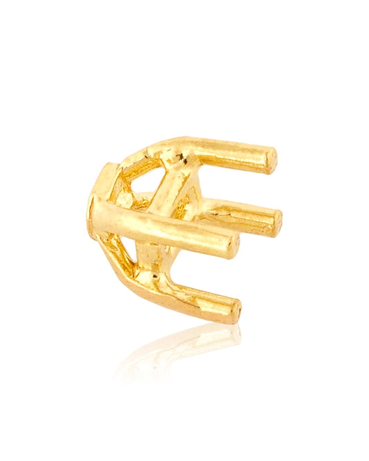 שאטון זהב צהוב 18K לאבן מלבן (2X3מ"מ) art-65 No.1