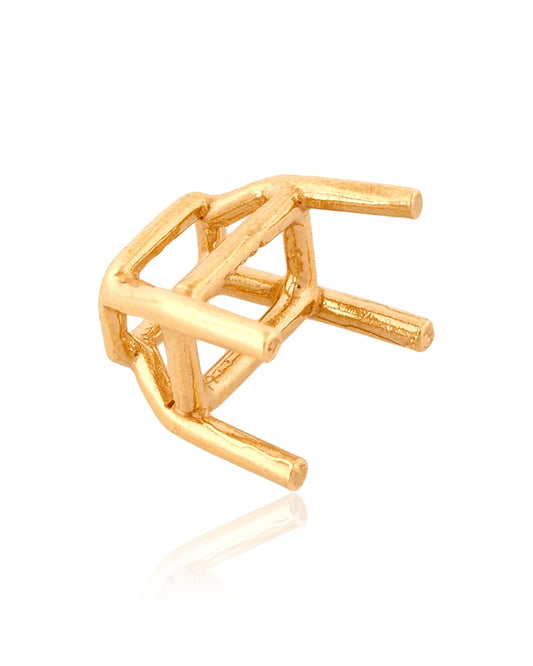 שאטון זהב צהוב 18K לאבן מלבן (4X6מ"מ) art-65 No.4