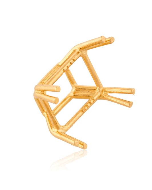 שאטון זהב צהוב 18K לאבן מלבן (8X11מ"מ) art-65 No.9