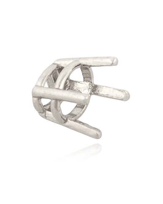 שאטון זהב לבן 14K סלסלה 4 זרועות מחורצות + גשר לאבן אוולית 18נק' (4X3מ"מ) 32297-0300-000