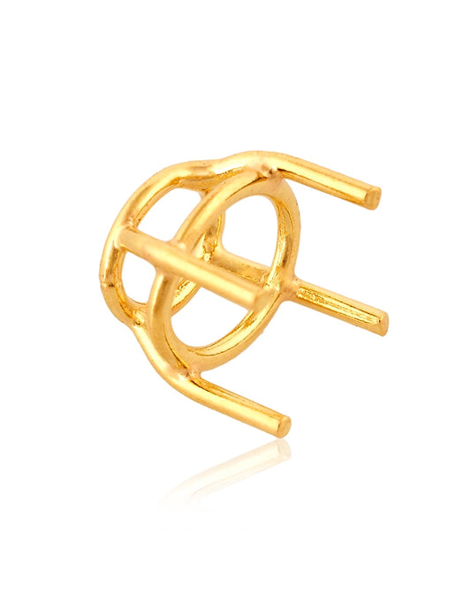 שאטון זהב צהוב 18K לאבן אוול (6.6X7.5מ"מ) art-36 No.7