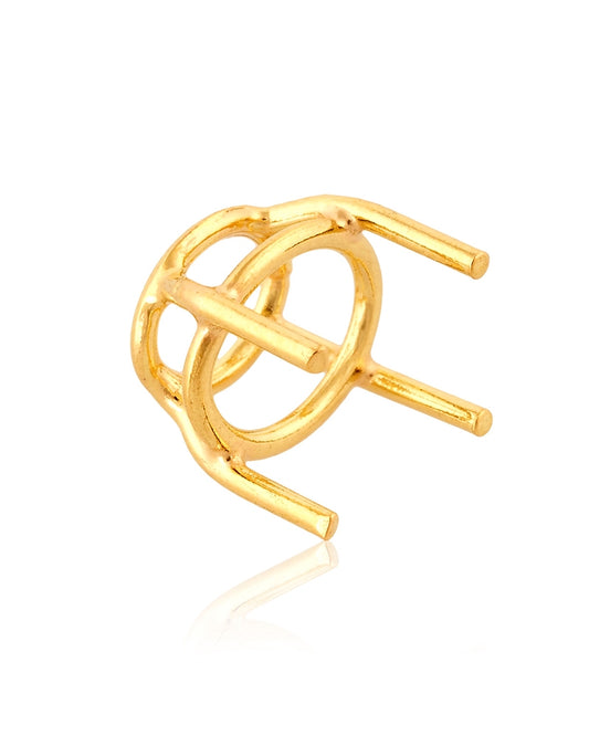 שאטון זהב צהוב 18K לאבן אוול (9.4X11.8מ"מ) art-36 No.12