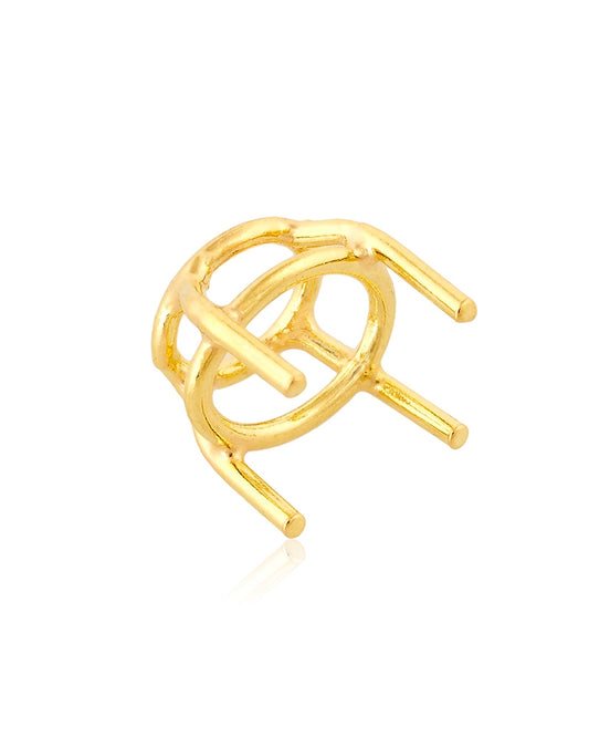 שאטון זהב צהוב 18K לאבן אוול (12.6X15.1מ"מ) art-36 No.15