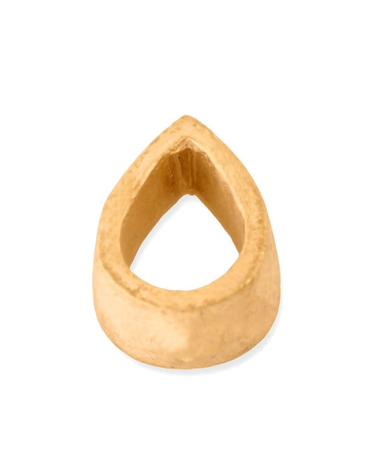 בית אבן פתוח 18K לבן צורת טיפה 5.5X8מ"מ art-47 No.5