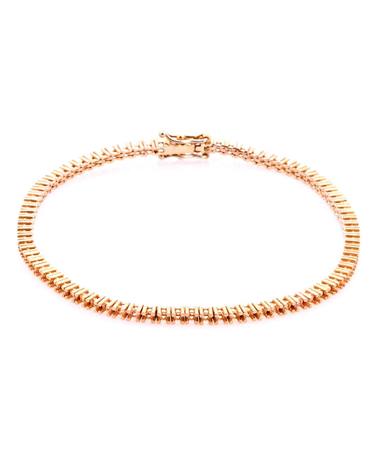 צמיד טניס 18K אדום אורך 18ס"מ (לשיבוץ אבנים עגולות 2נק') כבד