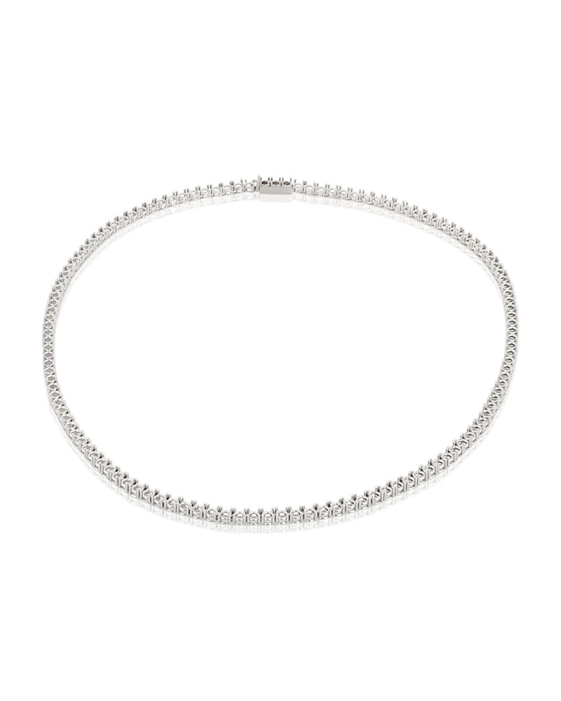 שרשרת קולייר טניס 18K לבן אורך 42ס"מ (לשיבוץ 126 אבנים עגולות 10נק')