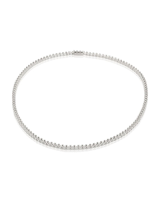 שרשרת קולייר טניס 18K לבן אורך 42ס"מ (לשיבוץ 126 אבנים עגולות 10נק')