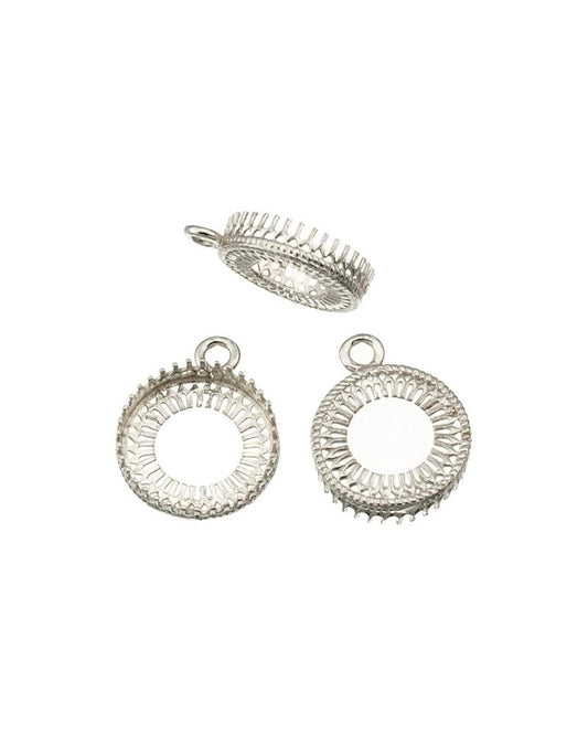 בית אבן כסף 925 12 מ"  סרט 475 תחתית דוגמא +לולאה