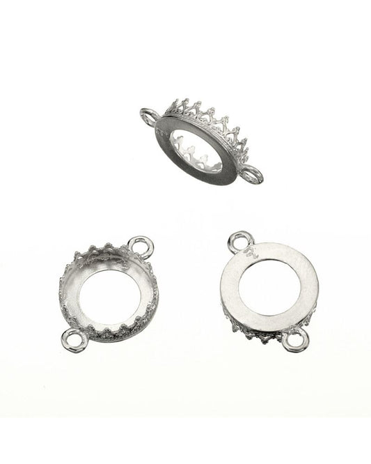 בית אבן כסף 925 12 מ"מ סרט 714 תחתית חלקה +2 לולאות