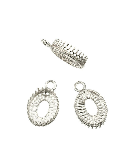 בית אבן כסף 925 8/10 מ"מ סרט 475 תחתית דוגמא +לולאה