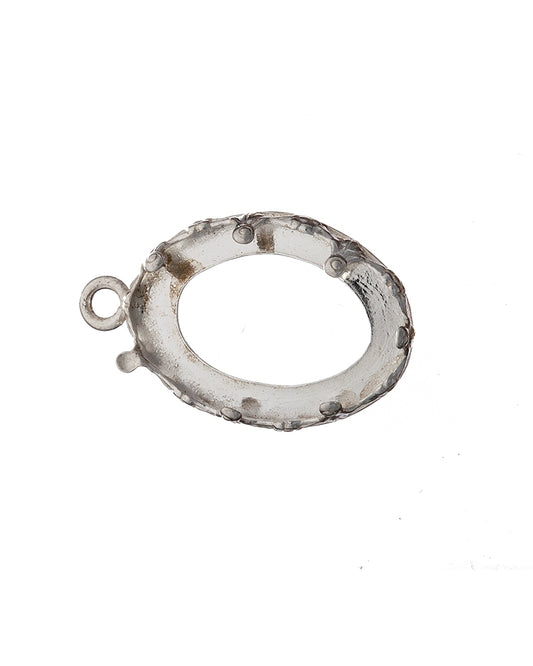 בית אבן כסף 925 13/18 מ"מ סרט 1231H תחתית חלקה +לולאה