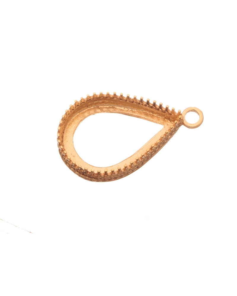 בית אבן ציפוי זהב 14K 13/18 מ"מ סרט 475 תחתית חלקה +לולאה