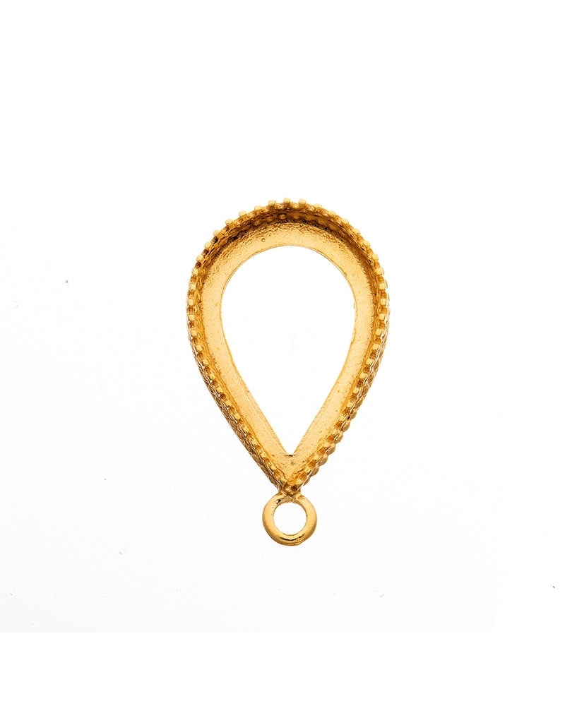 בית אבן ציפוי זהב 14K 13/18 מ"מ סרט 475 תחתית חלקה +לולאה