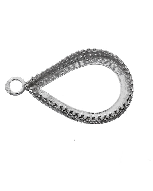 בית אבן כסף 925 18/25 מ"מ סרט 475 תחתית חלקה +לולאה