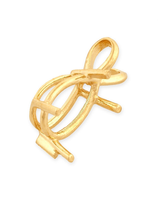 תליון 14K צהוב לשיבוץ אבן 7x10 טיפה #8-P710