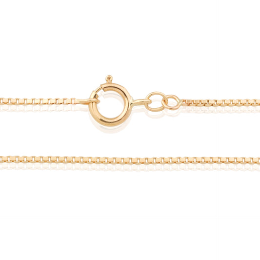 שרשרת בוקס (ונציה)0.75ממ, 42 ס"מ זהב צהוב 14 קראט