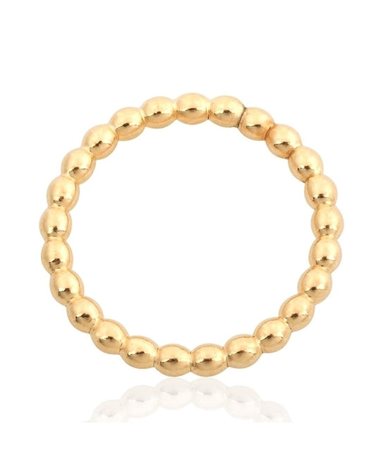 Yellow Gold Filled 2.5mm Pearl Wire Ring  Size 6